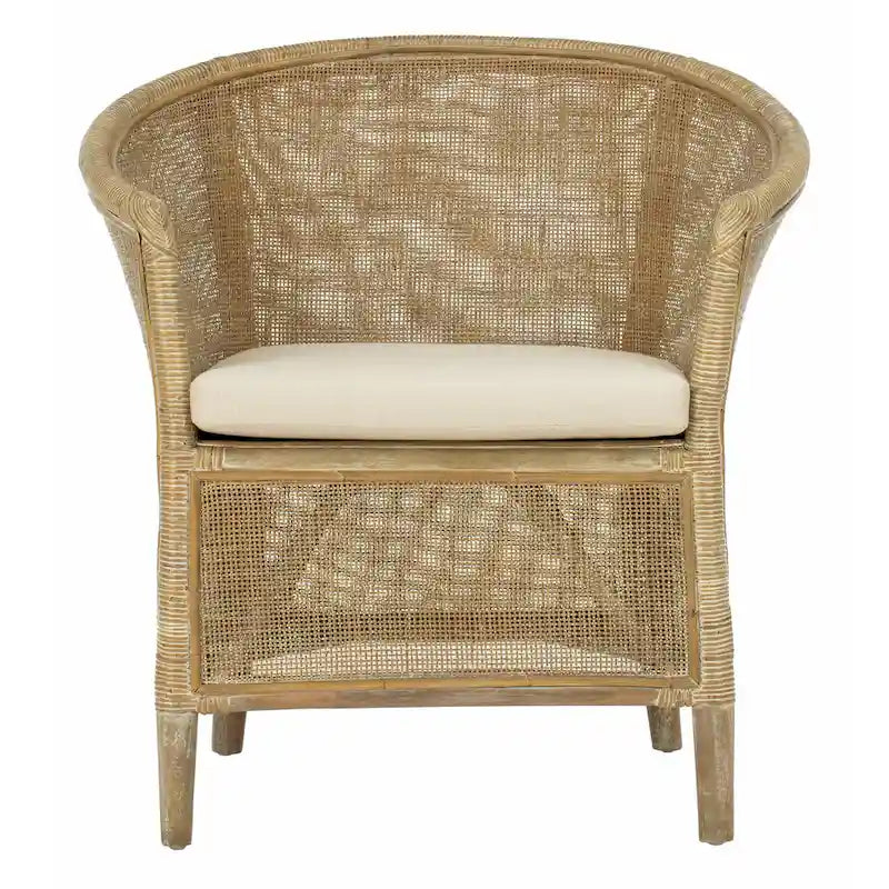 Rattan Arm Chair Washed - 31.5 x 29.9 x 25.6 - 30Wx26Dx32H