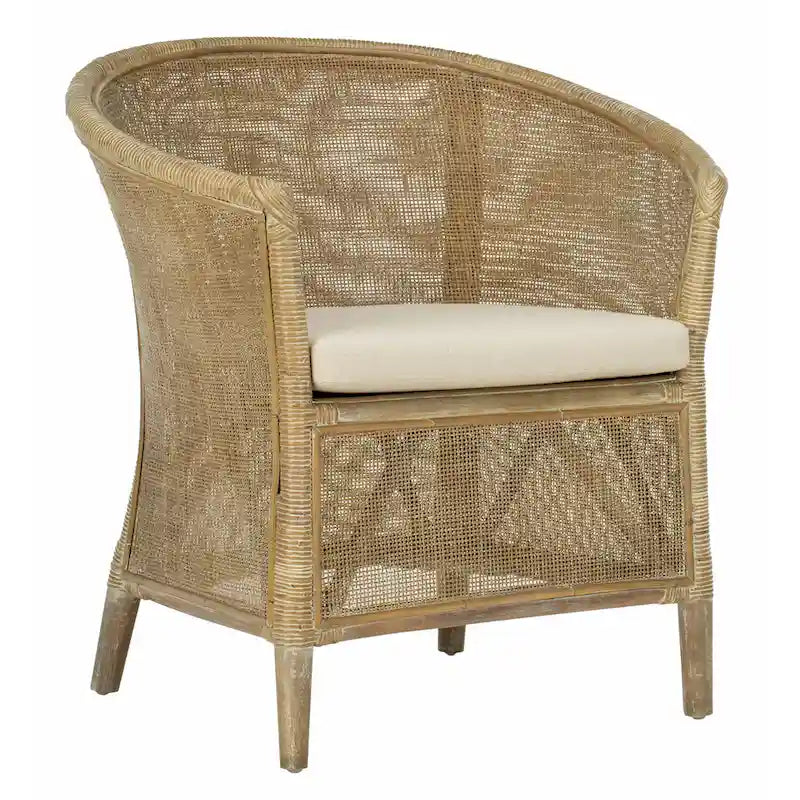 Rattan Arm Chair Washed - 31.5 x 29.9 x 25.6 - 30Wx26Dx32H