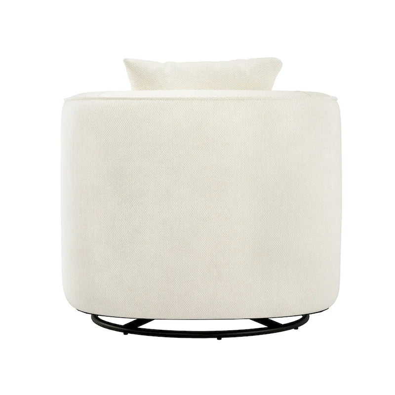 Swivel Accent Armchair Fabric Blend, Modern Upholstered Barrel Chair Living Room Sofa Chair