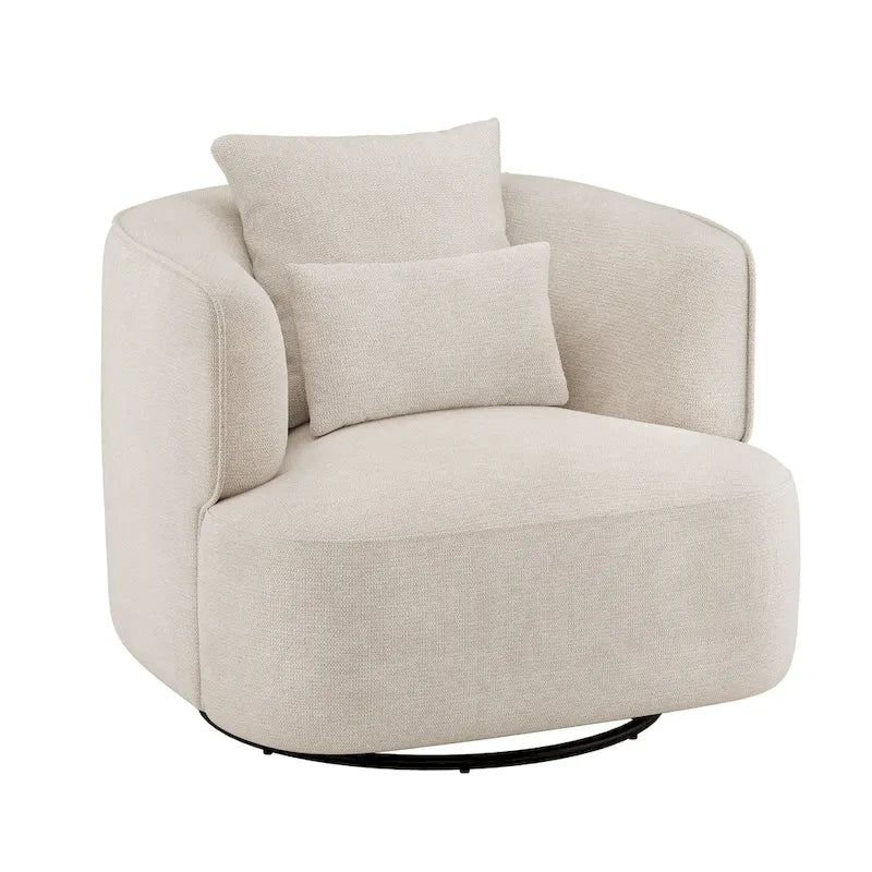 Fauteuil pivotant en tissu, Fauteuil club rembourré moderne pour salon