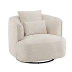 Fauteuil pivotant en tissu, Fauteuil club rembourré moderne pour salon