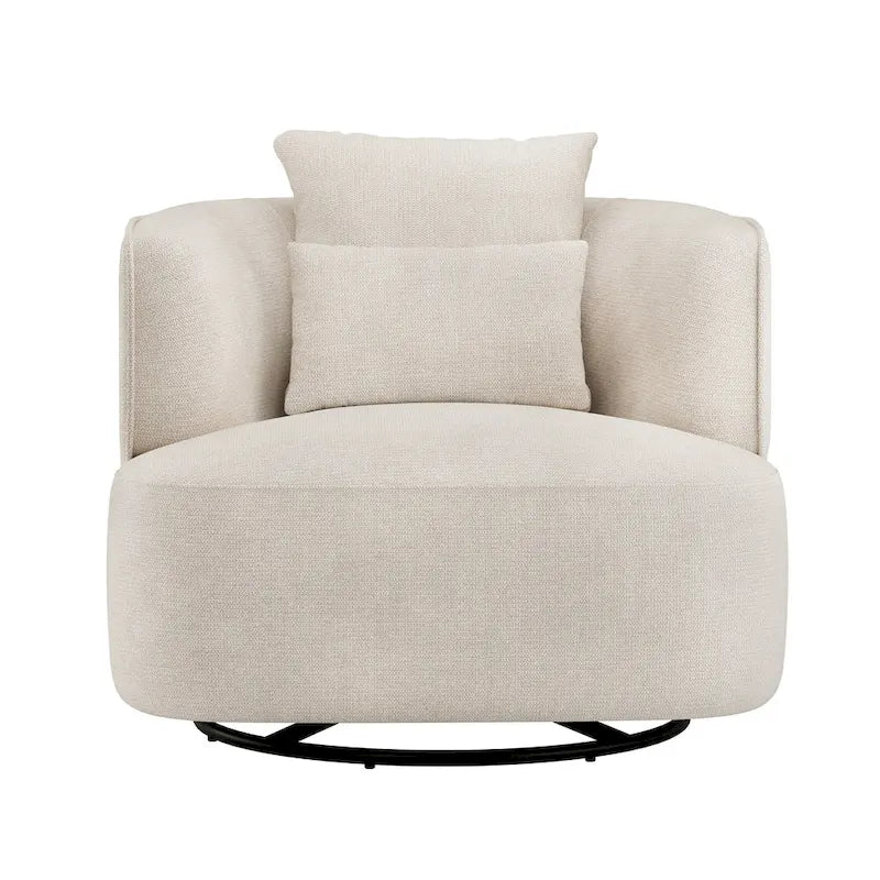 Fauteuil pivotant en tissu, Fauteuil club rembourré moderne pour salon
