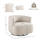 Fauteuil pivotant en tissu, Fauteuil club rembourré moderne pour salon
