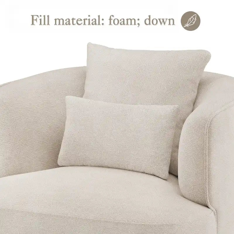 Fauteuil pivotant en tissu, Fauteuil club rembourré moderne pour salon