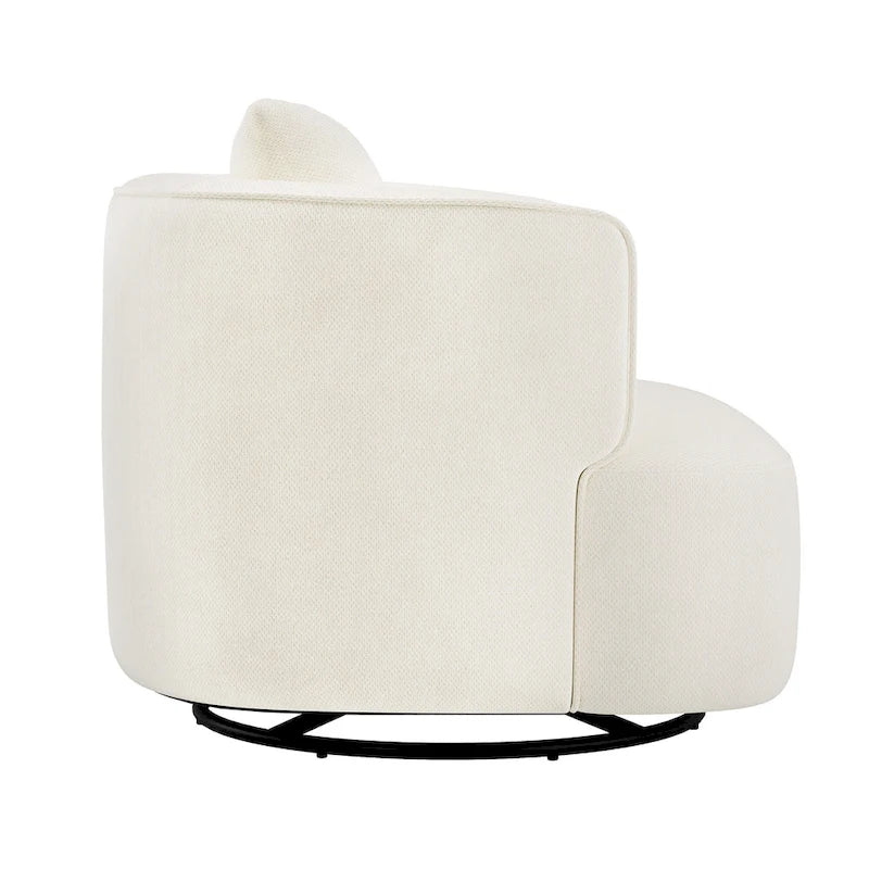 Fauteuil pivotant en tissu, Fauteuil club rembourré moderne pour salon