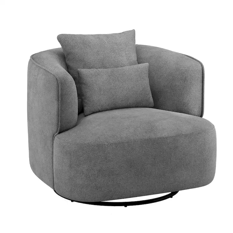 Fauteuil pivotant en tissu, Fauteuil club rembourré moderne pour salon