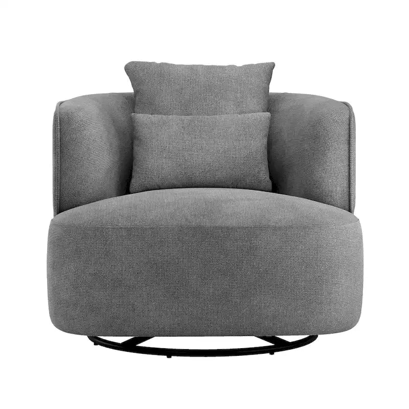 Fauteuil pivotant en tissu, Fauteuil club rembourré moderne pour salon