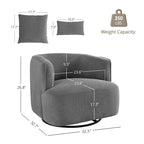Fauteuil pivotant en tissu, Fauteuil club rembourré moderne pour salon