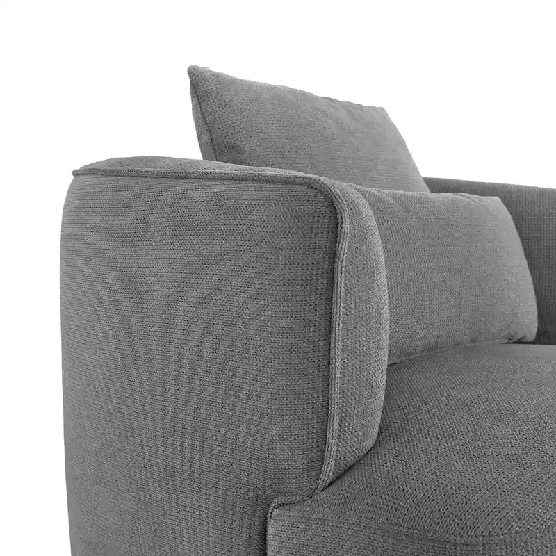 Fauteuil pivotant en tissu, Fauteuil club rembourré moderne pour salon