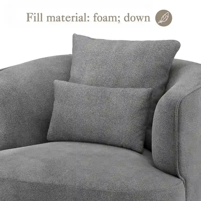 Fauteuil pivotant en tissu, Fauteuil club rembourré moderne pour salon