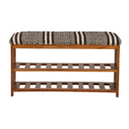 Upholstered 2-Shelf Storage Entryway and Bedroom Bench - 18 H x 34 W x 12 D