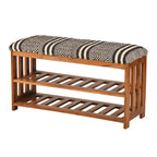 Upholstered 2-Shelf Storage Entryway and Bedroom Bench - 18 H x 34 W x 12 D