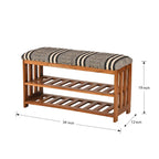 Upholstered 2-Shelf Storage Entryway and Bedroom Bench - 18 H x 34 W x 12 D