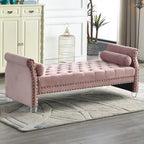 Stefania 71-inch Rolled Arm Oversized Velvet Tufted Upholstered Bench