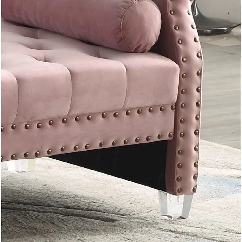 71-inch Rolled Arm Oversized Velvet Tufted Upholstered Bench