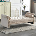 71-inch Rolled Arm Oversized Velvet Tufted Upholstered Bench
