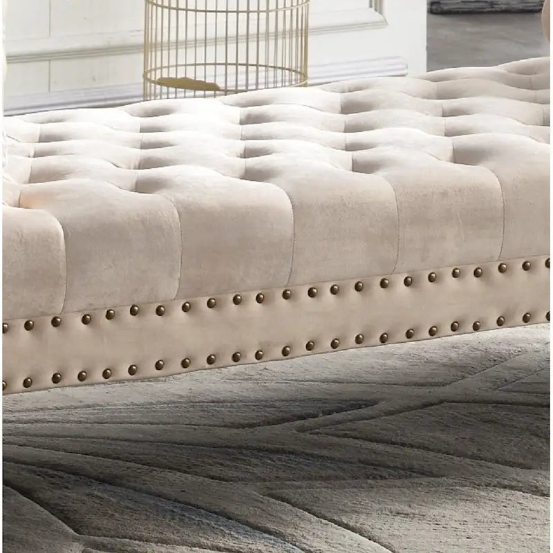 71-inch Rolled Arm Oversized Velvet Tufted Upholstered Bench