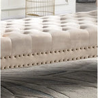 71-inch Rolled Arm Oversized Velvet Tufted Upholstered Bench