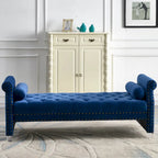 71-inch Rolled Arm Oversized Velvet Tufted Upholstered Bench