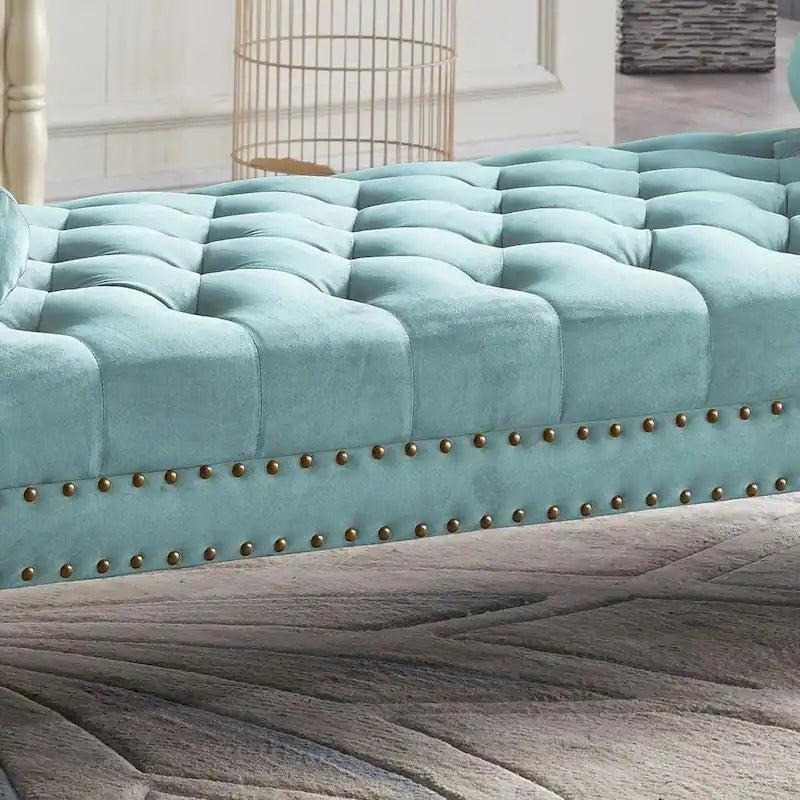 71-inch Rolled Arm Oversized Velvet Tufted Upholstered Bench