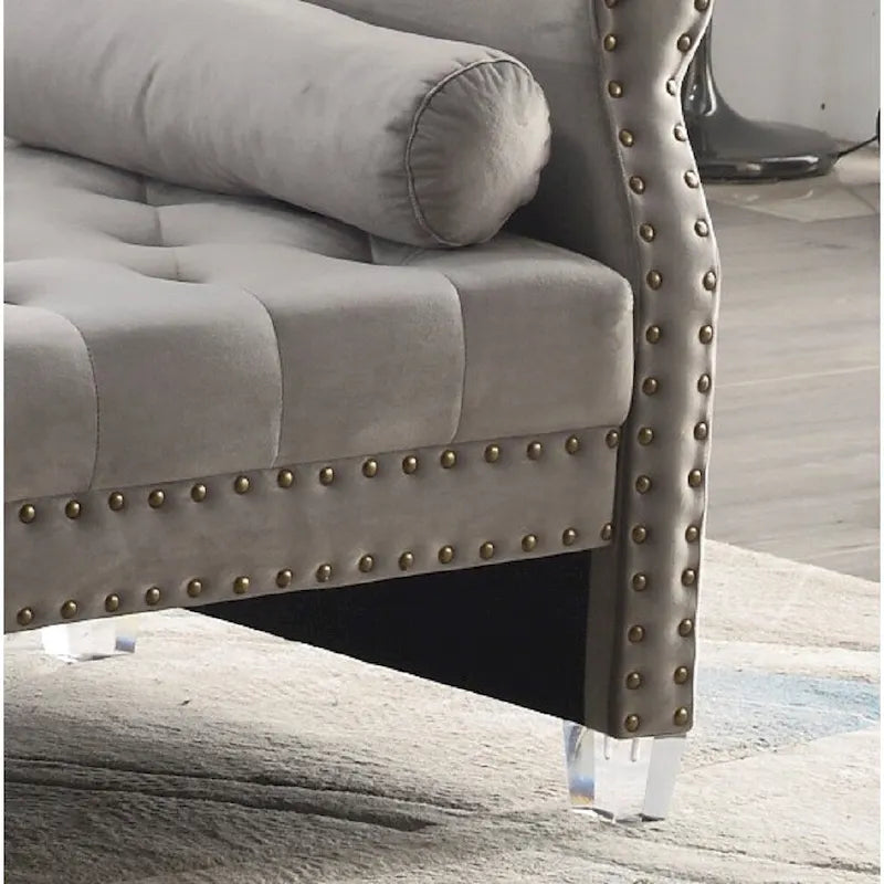 71-inch Rolled Arm Oversized Velvet Tufted Upholstered Bench