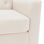 Fauteuil d'appoint rembourré moderne en tissu de lin capitonné avec cadre en bois massif - 28,5 L X 27,25 P X 33,75 H