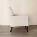 Fauteuil d'appoint rembourré moderne en tissu de lin capitonné avec cadre en bois massif - 28,5 L X 27,25 P X 33,75 H