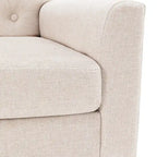 Fauteuil d'appoint rembourré moderne en tissu de lin capitonné avec cadre en bois massif - 28,5 L X 27,25 P X 33,75 H