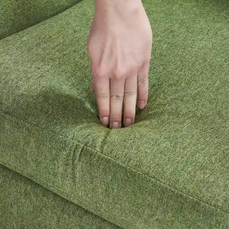 Fauteuil d'appoint rembourré moderne en tissu de lin capitonné avec cadre en bois massif - 28,5 L X 27,25 P X 33,75 H
