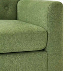 Fauteuil d'appoint rembourré moderne en tissu de lin capitonné avec cadre en bois massif - 28,5 L X 27,25 P X 33,75 H