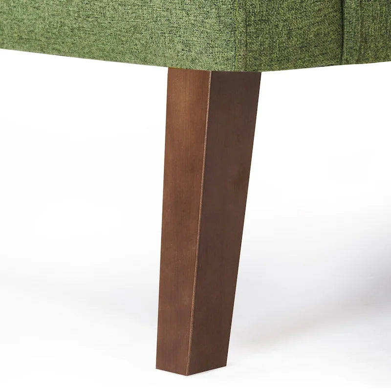 Fauteuil d'appoint rembourré moderne en tissu de lin capitonné avec cadre en bois massif - 28,5 L X 27,25 P X 33,75 H