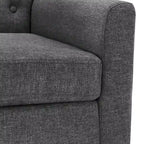 Fauteuil d'appoint rembourré moderne en tissu de lin capitonné avec cadre en bois massif - 28,5 L X 27,25 P X 33,75 H