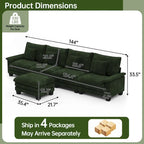 5 Seat Modular Sofa Sleeper Couch Set Convertible L Shaped Sofa Couch for Living Room