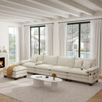 5 Seat Modular Sofa Sleeper Couch Set Convertible L Shaped Sofa Couch for Living Room