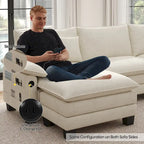 5 Seat Modular Sofa Sleeper Couch Set Convertible L Shaped Sofa Couch for Living Room