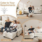 5 Seat Modular Sofa Sleeper Couch Set Convertible L Shaped Sofa Couch for Living Room