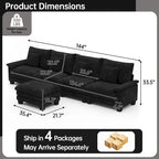 5 Seat Modular Sofa Sleeper Couch Set Convertible L Shaped Sofa Couch for Living Room