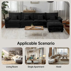 5 Seat Modular Sofa Sleeper Couch Set Convertible L Shaped Sofa Couch for Living Room