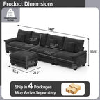 5 Seat Modular Sofa Sleeper Couch Set Convertible L Shaped Sofa Couch for Living Room