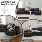 5 Seat Modular Sofa Sleeper Couch Set Convertible L Shaped Sofa Couch for Living Room