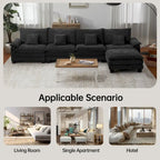 5 Seat Modular Sofa Sleeper Couch Set Convertible L Shaped Sofa Couch for Living Room