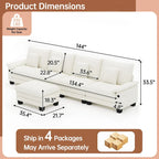5 Seat Modular Sofa Sleeper Couch Set Convertible L Shaped Sofa Couch for Living Room
