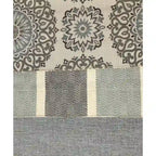 Canapé bleu/gris clair transitionnel à accoudoirs arrondis