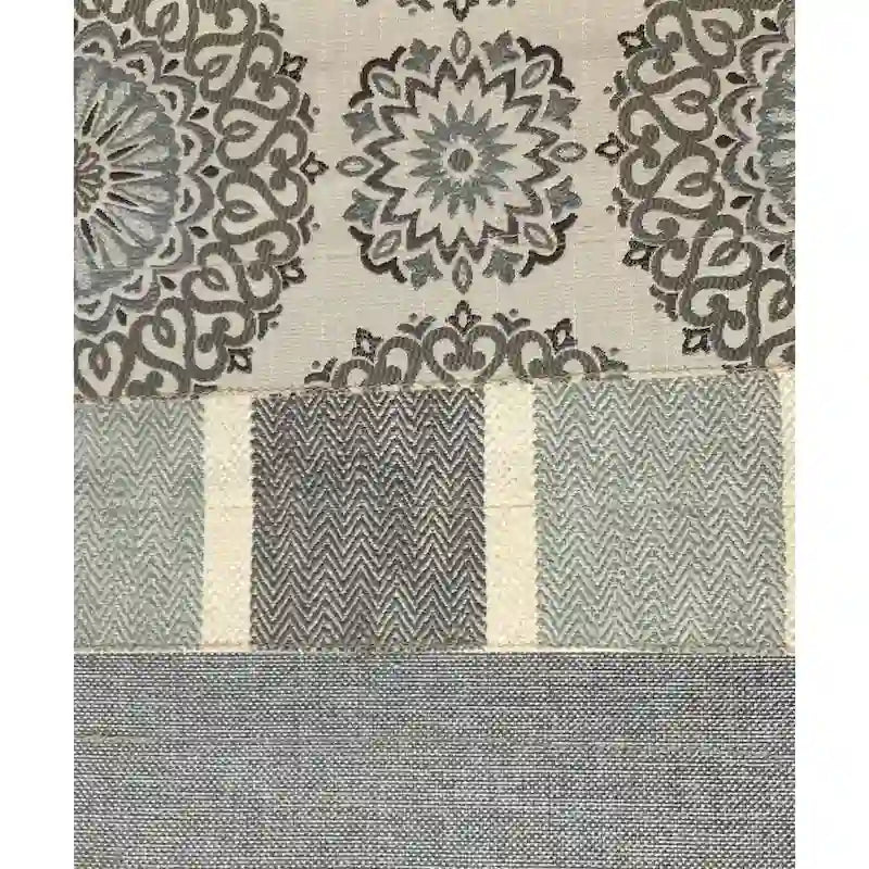 Canapé bleu/gris clair transitionnel à accoudoirs arrondis