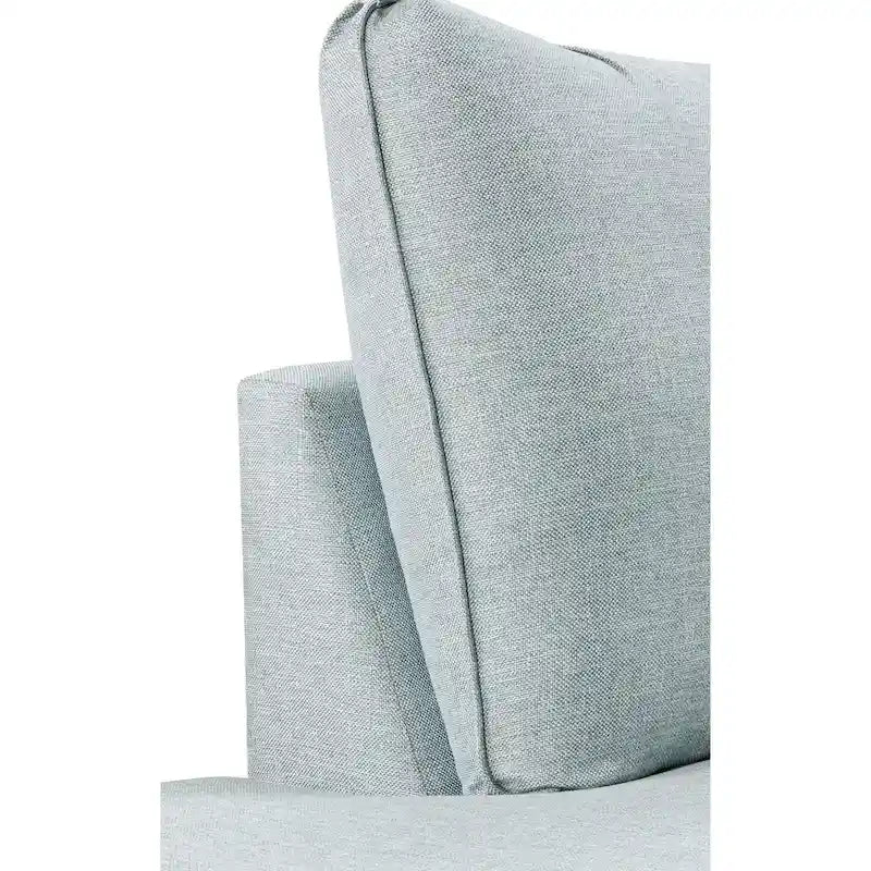 Canapé bleu/gris clair transitionnel à accoudoirs arrondis