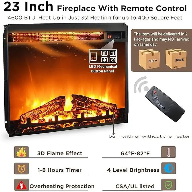 Farmhouse Fireplace TV Stand, Entertainment Center, Media Console