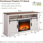 Farmhouse Fireplace TV Stand, Entertainment Center, Media Console