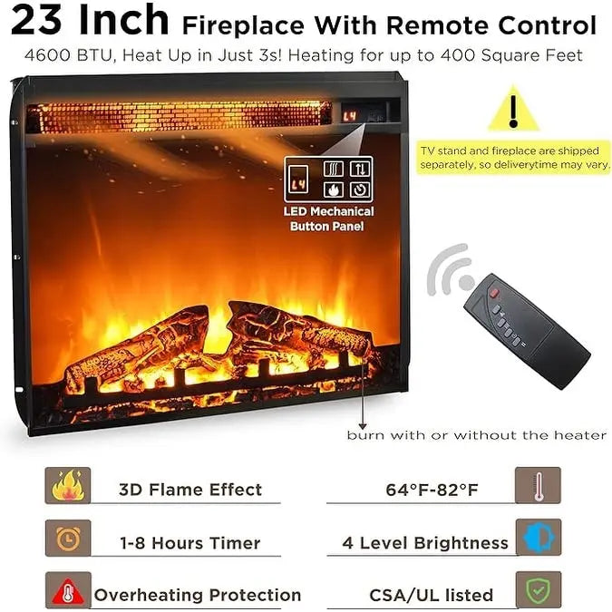 Farmhouse Fireplace TV Stand, Entertainment Center, Media Console