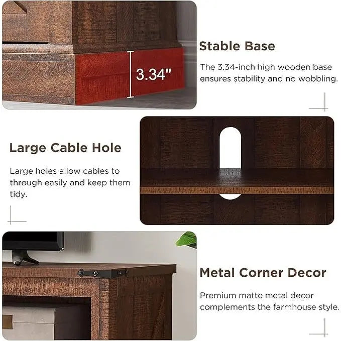 Farmhouse Fireplace TV Stand, Entertainment Center, Media Console