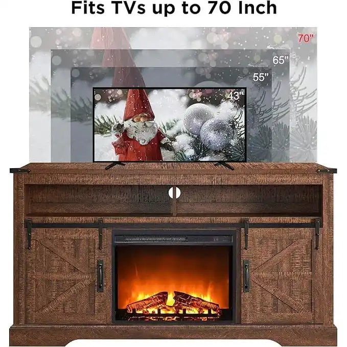 Farmhouse Fireplace TV Stand, Entertainment Center, Media Console